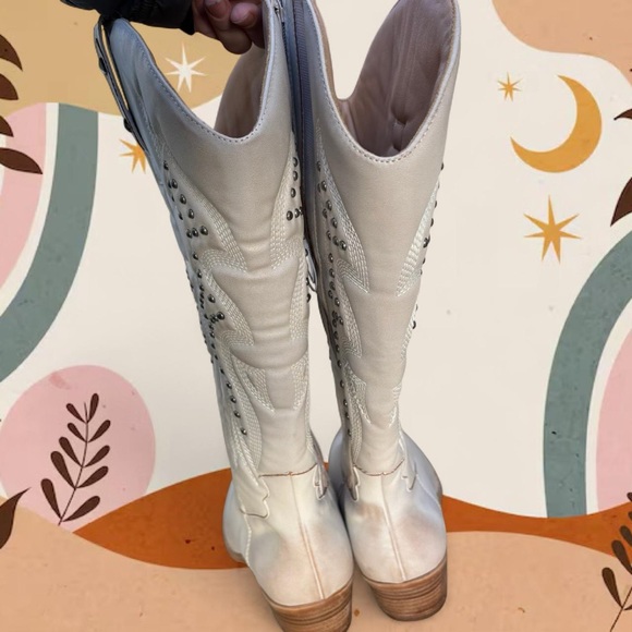 BNWT torrid boho western cowgirl “studded western knee boot” sz 8ww (extra wide) - Picture 4 of 7